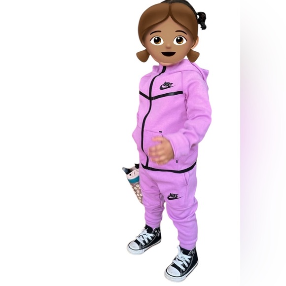 Toddler Girl’s Nike Sportswear Tech Outfit Violet Shock 2T - Picture 1 of 7
